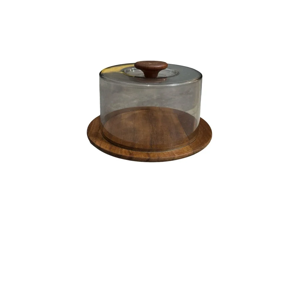 Mid-Century Danish‎ Teak & Acrylic Cheese Dome by Lüthje Wood